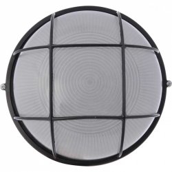 Светильник настенный ЕВРОСВЕТ WOL-10 100Вт Е27 круг черный с решеткой IP65