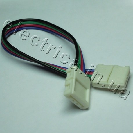 Штекер для ленты 10мм RGB соединитель-провод-соединитель