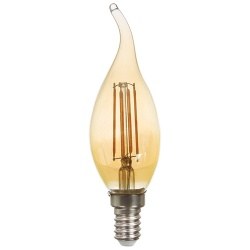 Светодиодная лампа FERON LB-59 золото Е27 6W 220В свеча на ветру